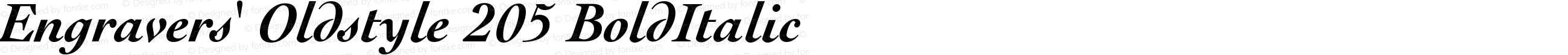 Engravers' Oldstyle 205 Bold Italic