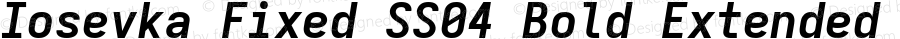 Iosevka Fixed SS04 Bold Extended Italic