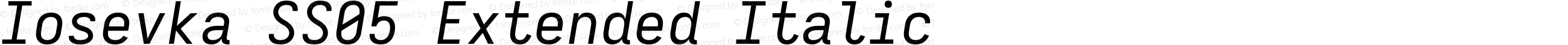 Iosevka SS05 Extended Italic