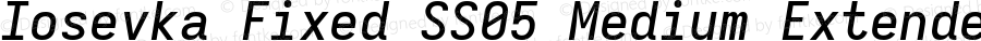 Iosevka Fixed SS05 Medium Extended Italic