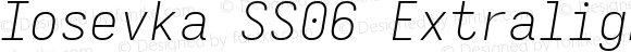 Iosevka SS06 Extralight Extended Italic