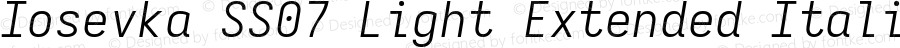 Iosevka SS07 Light Extended Italic