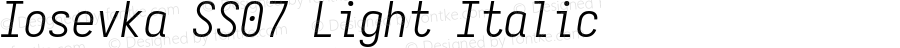 Iosevka SS07 Light Italic