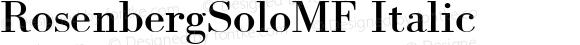 RosenbergSoloMF Italic