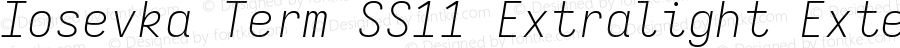 Iosevka Term SS11 Extralight Extended Italic