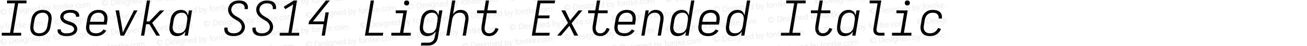 Iosevka SS14 Light Extended Italic