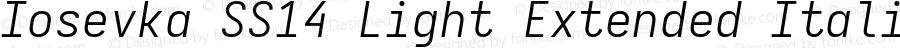 Iosevka SS14 Light Extended Italic