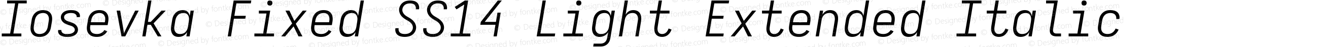 Iosevka Fixed SS14 Light Extended Italic