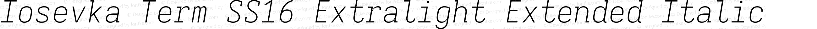 Iosevka Term SS16 Extralight Extended Italic