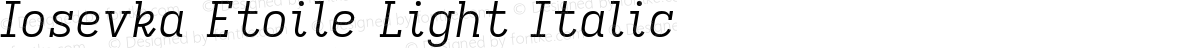 Iosevka Etoile Light Italic