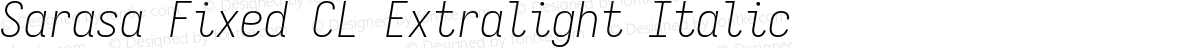 Sarasa Fixed CL Extralight Italic