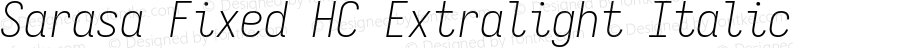 Sarasa Fixed HC Extralight Italic