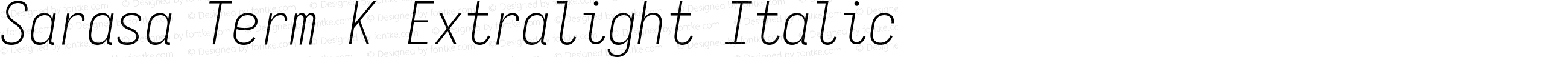 Sarasa Term K Extralight Italic