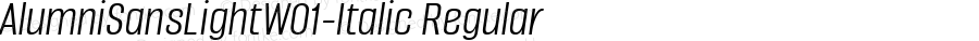 AlumniSansLightW01-Italic Regular Version 1.00
