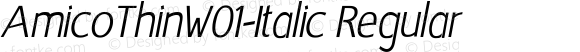 AmicoThinW01-Italic Regular Version 1.00