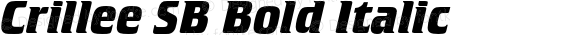 Crillee SB Bold Italic Version 3.01 2014; ttfautohint (v0.96) -l 8 -r 50 -G 200 -x 14 -w 