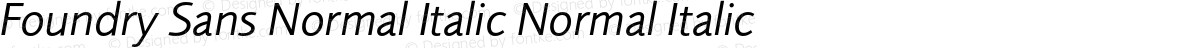 Foundry Sans Normal Italic Normal Italic