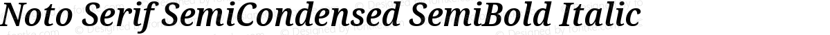 Noto Serif SemiCondensed SemiBold Italic