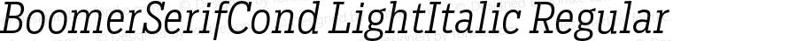 BoomerSerifCond LightItalic Regular Version 1.0