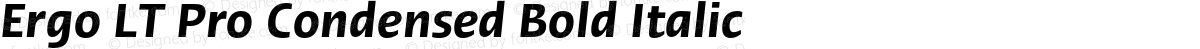 Ergo LT Pro Condensed Bold Italic