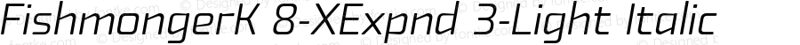 FishmongerK 8-XExpnd 3-Light Italic Version 1.1 | By Tomas Brousil, Suitcase 2003 | Converted and renamed at home