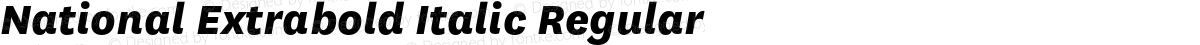 National Extrabold Italic Regular