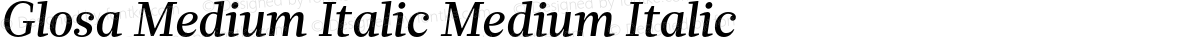 Glosa Medium Italic Medium Italic