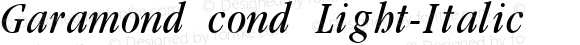 Garamond cond Light-Italic