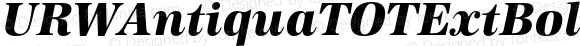 URWAntiquaTOTExtBol Italic Version 1.000;PS 1.05;Core 1.0.35