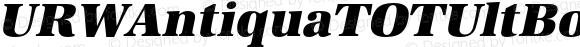 URWAntiquaTOTUltBol Italic Version 1.000;PS 1.05;Core 1.0.35