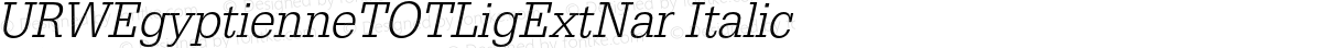 URWEgyptienneTOTLigExtNar Italic