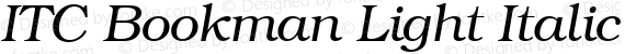 ITC Bookman Light Italic