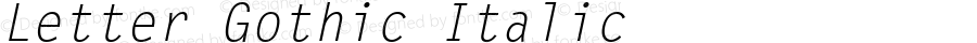 Letter Gothic Italic