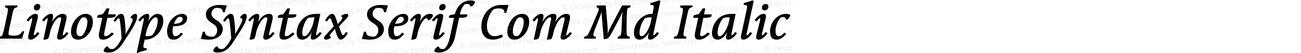 Linotype Syntax Serif Com Medium Italic