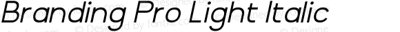 Branding Pro Light Italic
