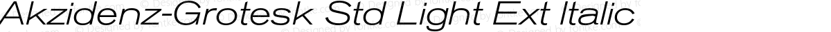 Akzidenz-Grotesk Std Light Ext Italic