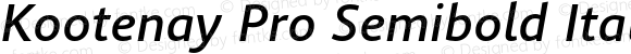 Kootenay Pro Semibold Italic