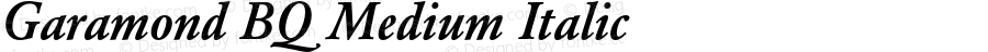 Garamond BQ Medium Italic