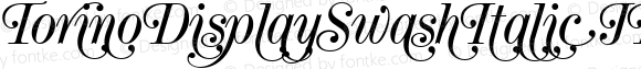 TorinoDisplaySwashItalicJF Regular Fontographer 4.7 4/6/09 FG4M­0000002963