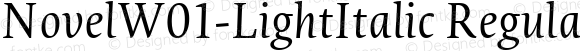 NovelW01-LightItalic Regular Version 1.50