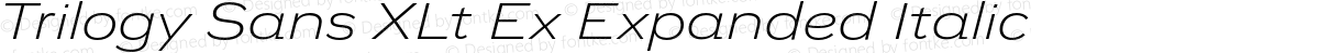 Trilogy Sans XLt Ex Expanded Italic