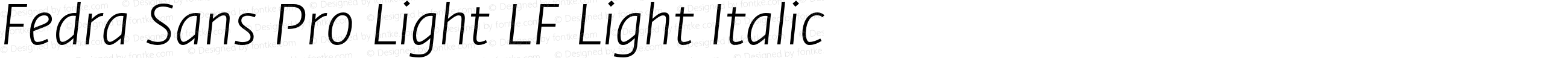 Fedra Sans Pro Light LF Light Italic