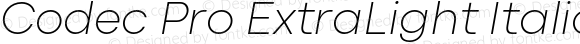Codec Pro ExtraLight Italic