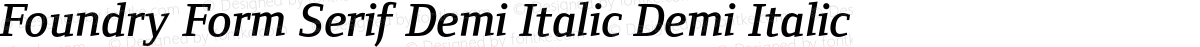 Foundry Form Serif Demi Italic Demi Italic