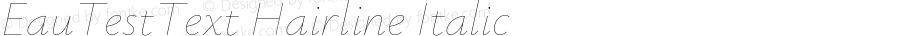 EauTestText Hairline Italic