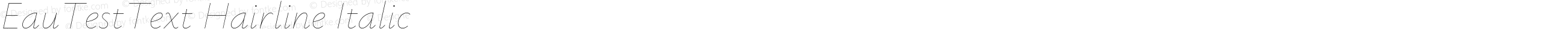 EauTestText Hairline Italic