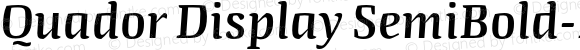 Quador Display SemiBold-Italic