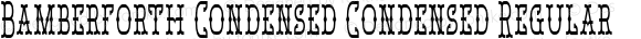 Bamberforth Condensed Condensed Regular