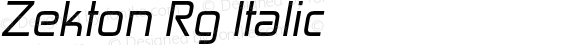 Zekton Rg Italic Version 4.001