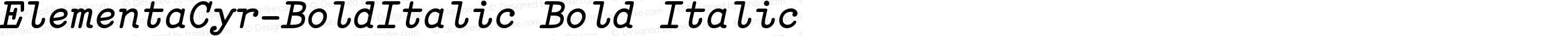 ElementaCyr-BoldItalic Bold Italic